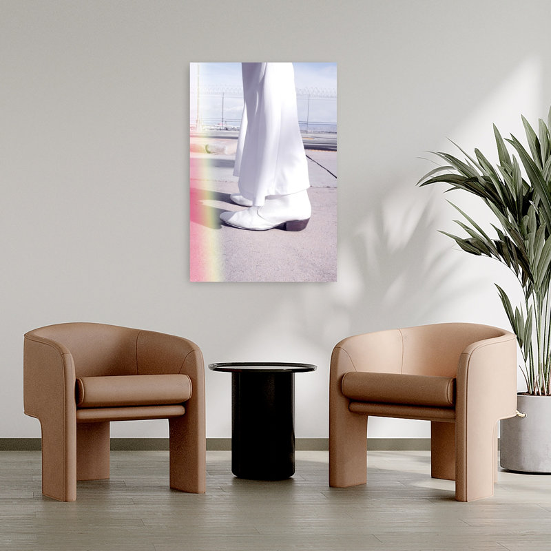 The King Las Vegas Abstract Contemporary Landscape Nature Wall Art Print 1 Piece Wrapped Canvas Wall Art, White/Pink