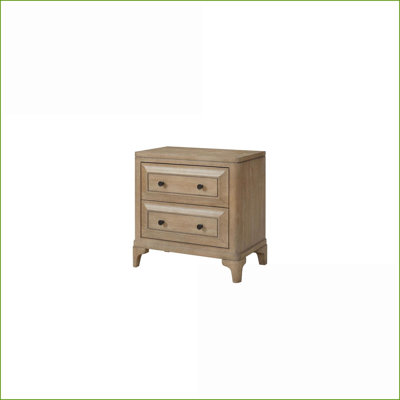 Table de chevet 2 tiroirs couleur sable avec ports USB - Rangement compact pour chambre à coucher