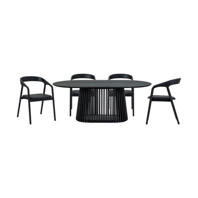 Brysa 4 - Person Pedestal Dining Set