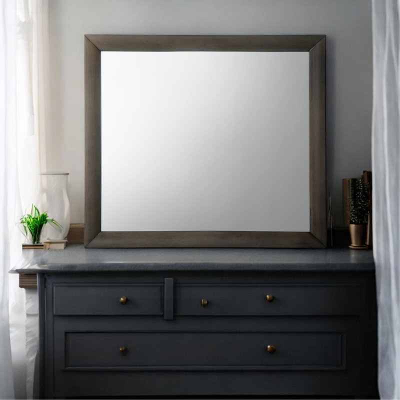 Miroir à finition chêne gris, 35 po x 39 po, Gris