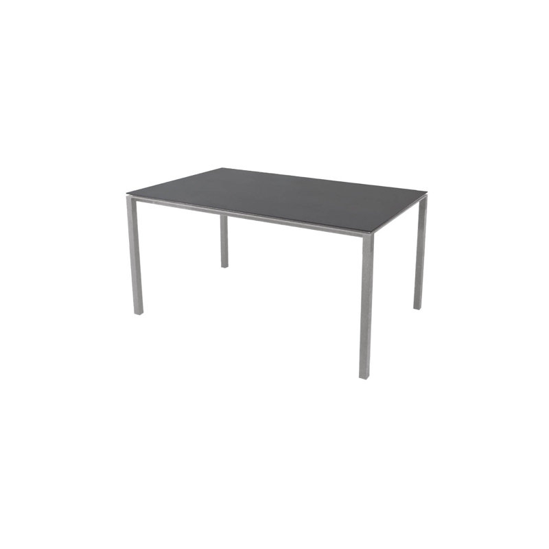 Pure Outdoor Dining Table, Light Gray/Nero Black, 28.8" H x 39.4" W x 110.3" D