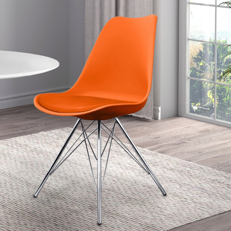 Topeka 45cm H Upholstered Side Chair, Orange