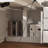 Electric Height Adjustable Corner Desk With Storage Cabinet & Glass Doors