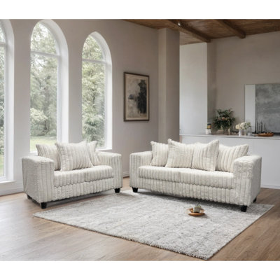 Larce Cream Sofa & Loveseat