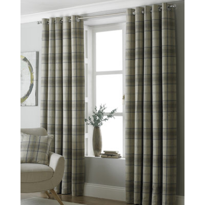 Bernita Tartan Faux Wool Eyelet Curtains
