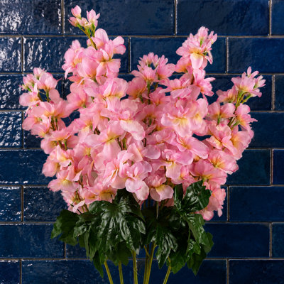 Pack of 6 x 75cm Pink Delphinium Stem