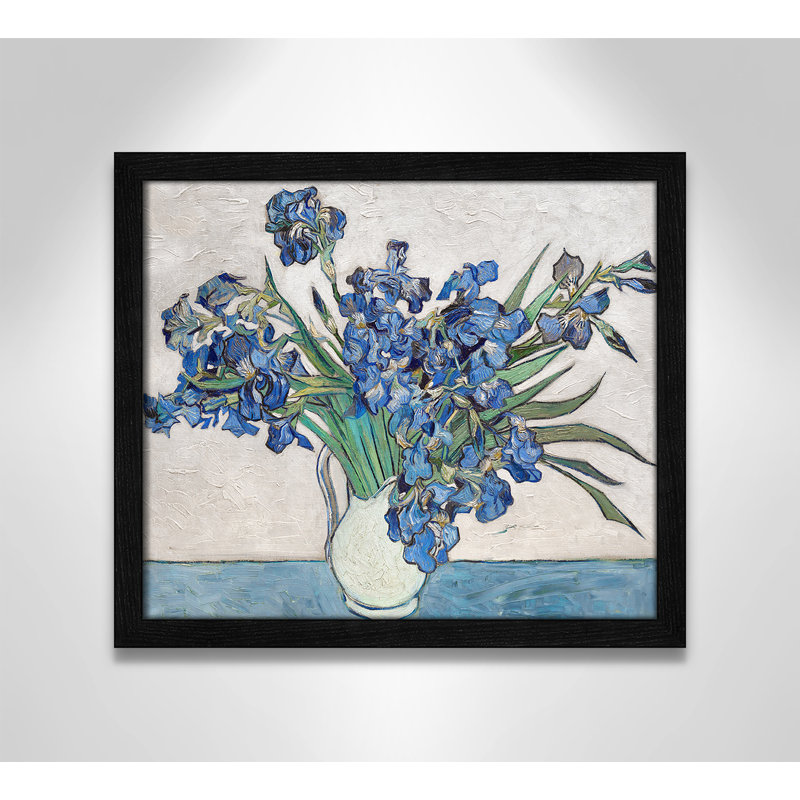 Imprimé iris bleu par Vincent Van Gogh, H 15 po x l 13 po, Cadre noir mince, Pas de tapis