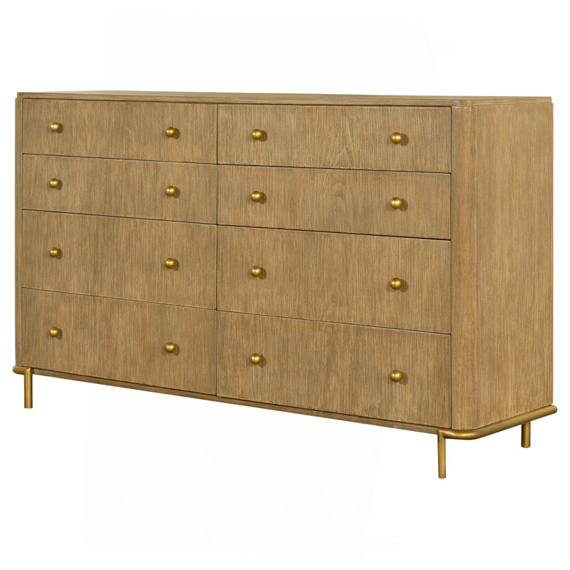 Commode rectangulaire à 8 tiroirs Stevie, Sable