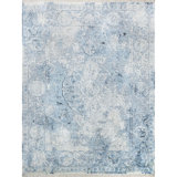 Hand Woven Silk and Wool Oriental Area Rug