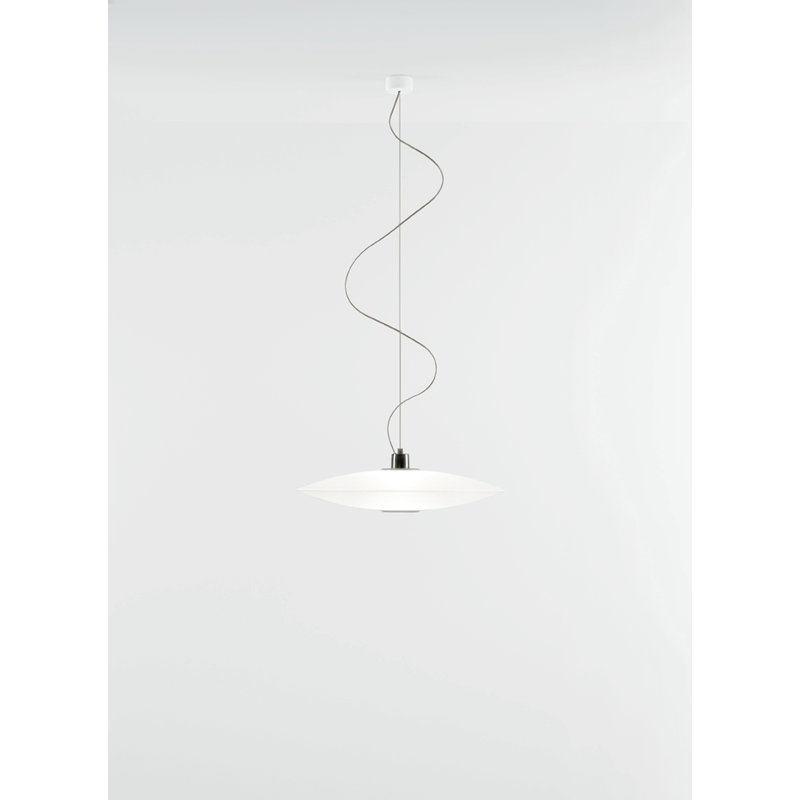 1 - Light Chrome Geometric Pendant, Opal White, 200cm H x 63cm W x 63cm D