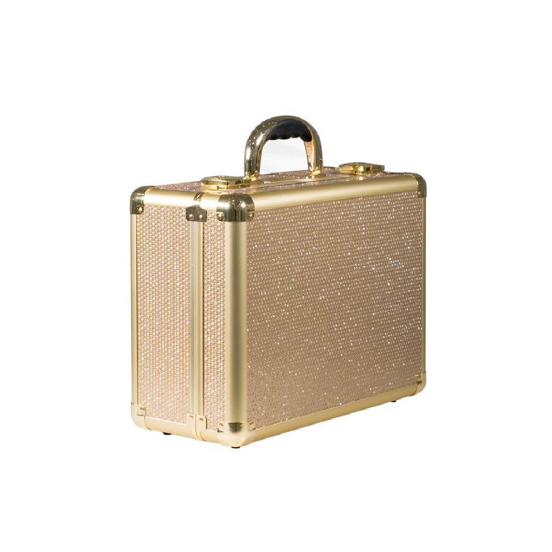 Trousse de voyage pour meuble-lavabo avec clouté et ampoules DEL Slaycase, Champagne scintillant