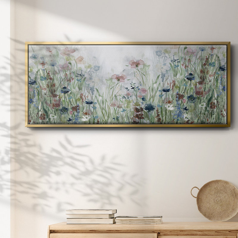 Champ de fleurs sauvages - toile encadrée, H 20 po x l 50 po