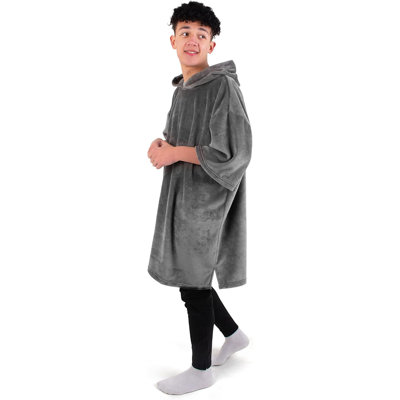 Conradina Polyester Fleece Bathrobe with Pockets and Hood for Kids