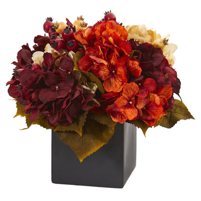 Autumn Hydrangea Arrangement in Vase