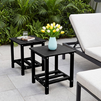 Ensemble de 2 tables d'appoint avec tablette de rangement Adirondack