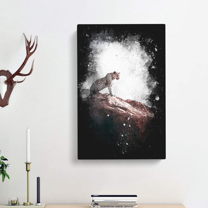Leopard upon the Rock - Wrapped Canvas, 76cm H x 50cm W x 3cm D