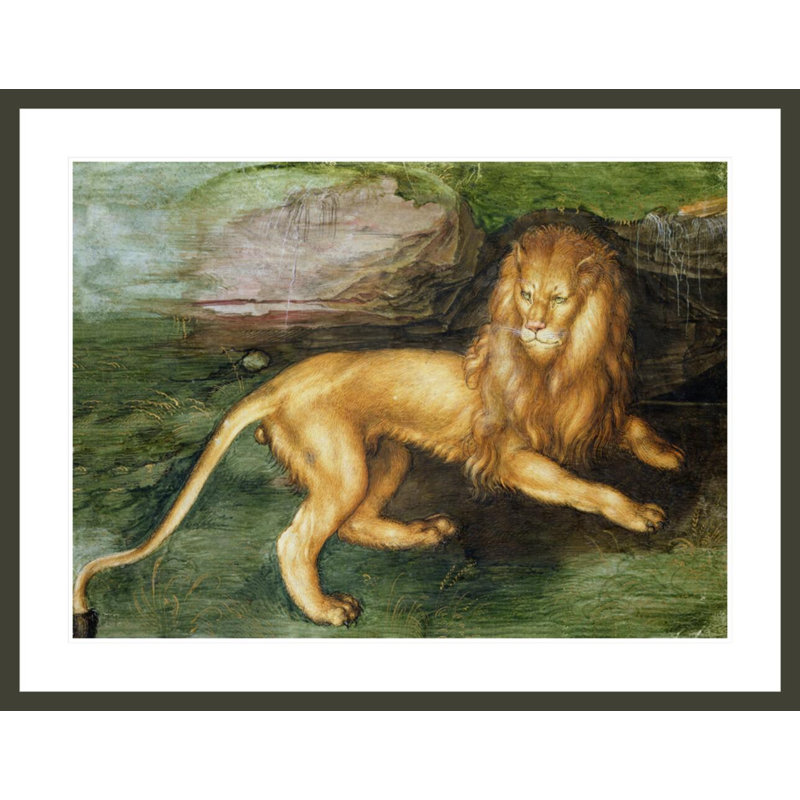 Lion (avec papier sur papier) par Albrecht Dürer, impression numérique sur toile, H 32,25 po x l 41,5 po