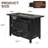 Dorace Rectangle Steel Propane Smokeless Fire Pit Table with Hidden Fuel Tank-1010834446