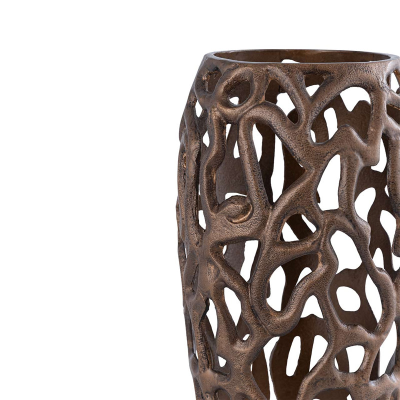 Codera Metal Floor Vase, Bronze, 49cm H  x 13cm W  x 13cm D