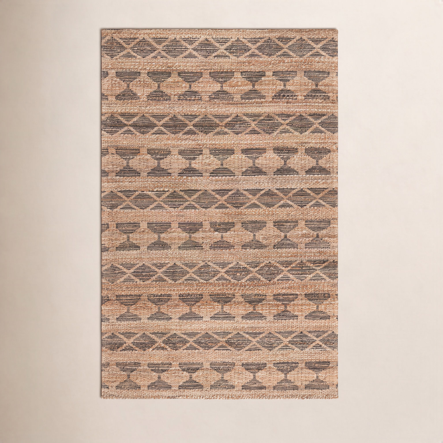 Hand-Woven Geometric Performance Rug, 4'-0" X 6'-0" Rectangle