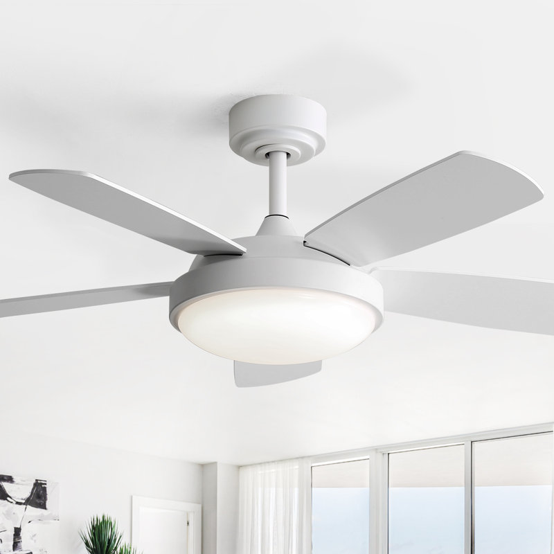 Ventilateur de plafond moderne à 5 pales de 42 po avec source de lumière tricolore à DEL Julice, moteur silencieux, télécommande