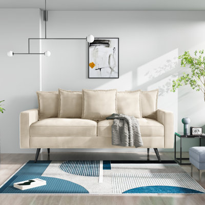 70" Velvet Square Arm Sofa