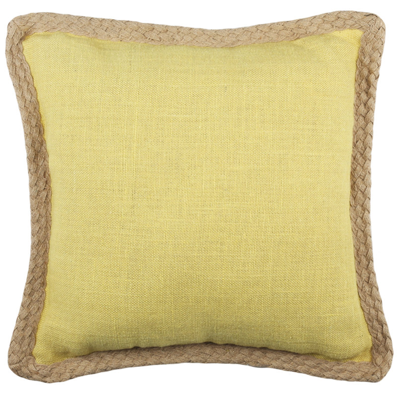  Housse de coussin carré et insert, Jaune