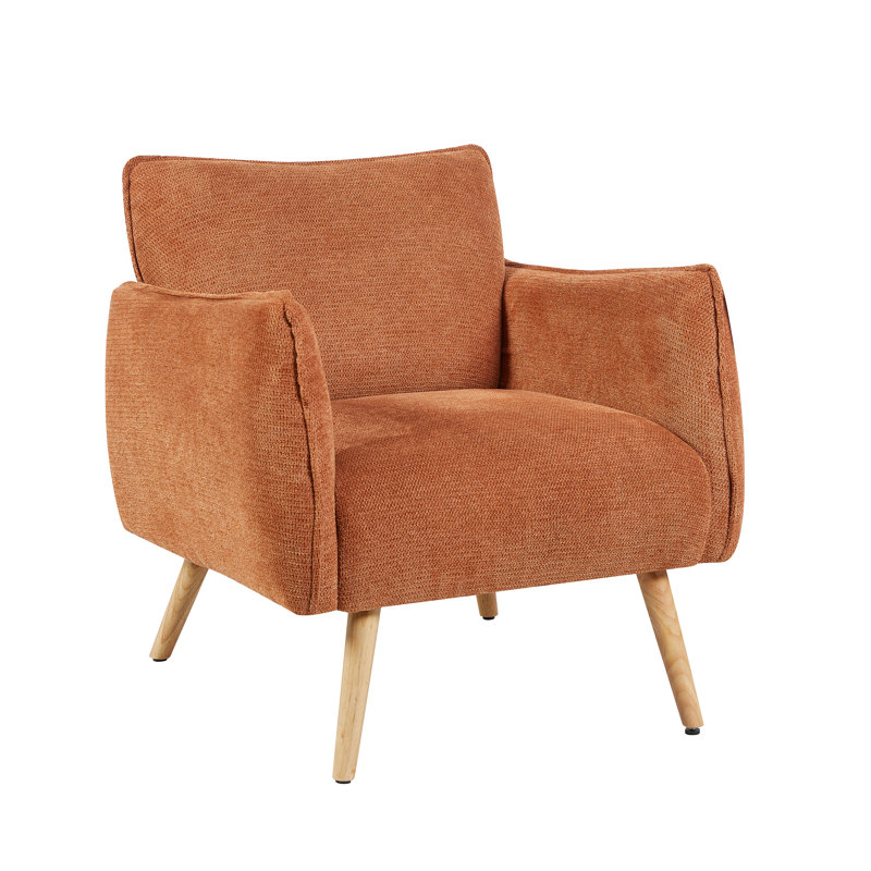 Carvalho Upholstered Soft Touch Fabric Armchair, Rust