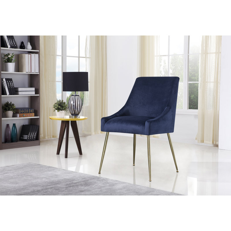 Ceilean 20.7'' H Velvet Upholstered Dining Chair, Dark Blue