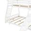 Twin Over Queen House Bunk Bed With Climbing Nets And Climbing Ramp, White