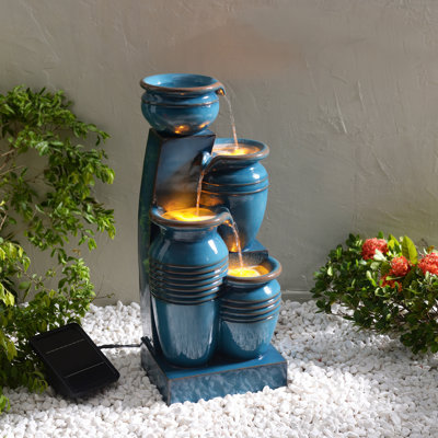 Weather Resistant Floor Fountain with Light
