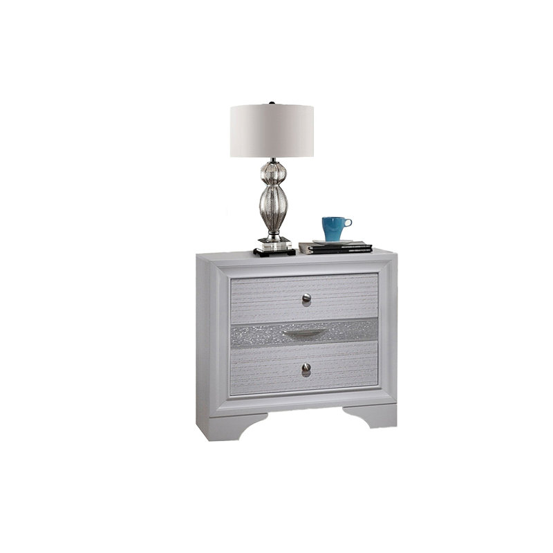 Matrix Traditional 2 Drawer Nightstand Made With Wood, White