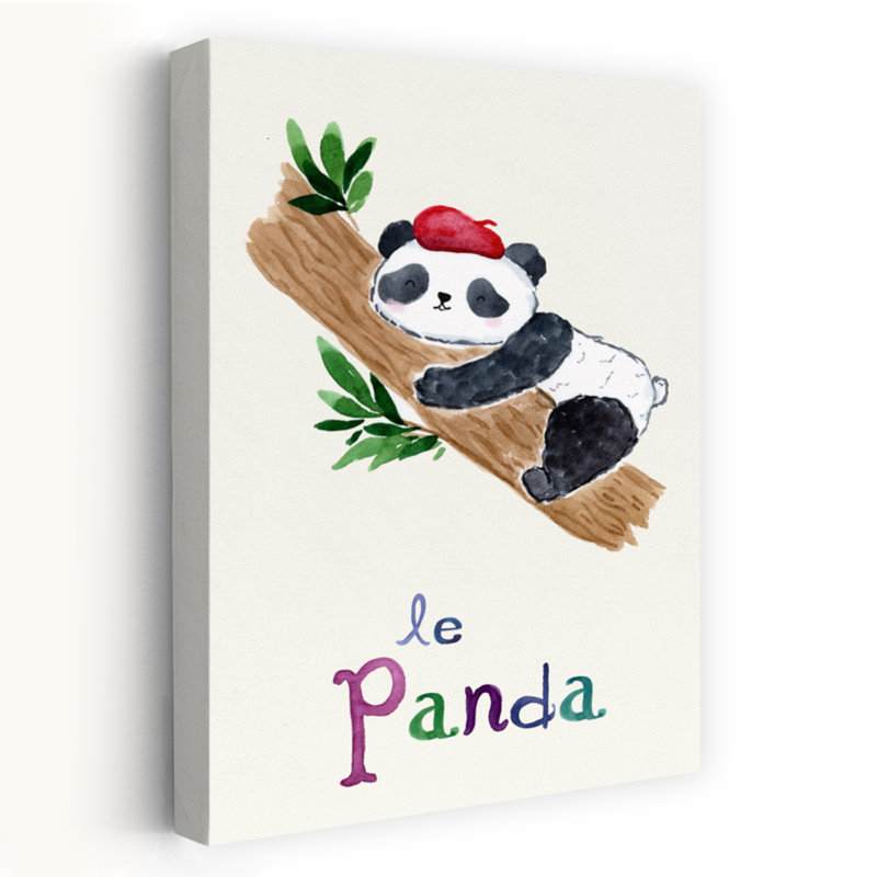 Art contemporain, paysage de forêt de panda bambou moderne abstrait, H 60 po x l 40 po