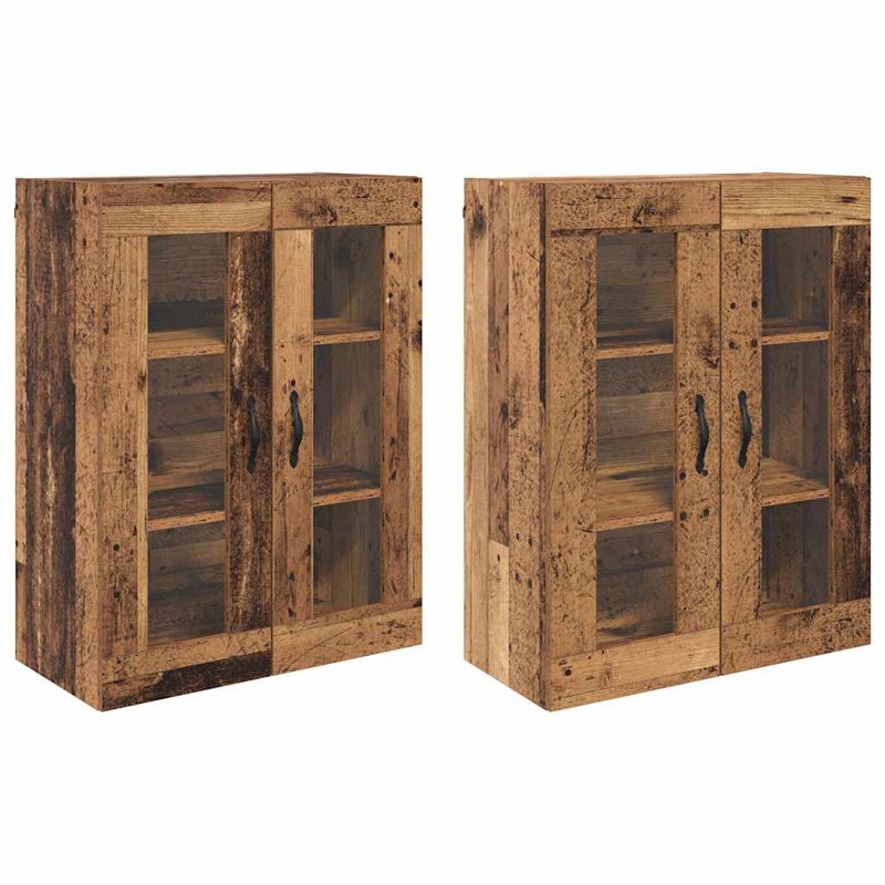  Wall Cabinets 2 Pcs Old Wood 69.5 X 34 X 90 Cm Engineered Wood, Old Wood