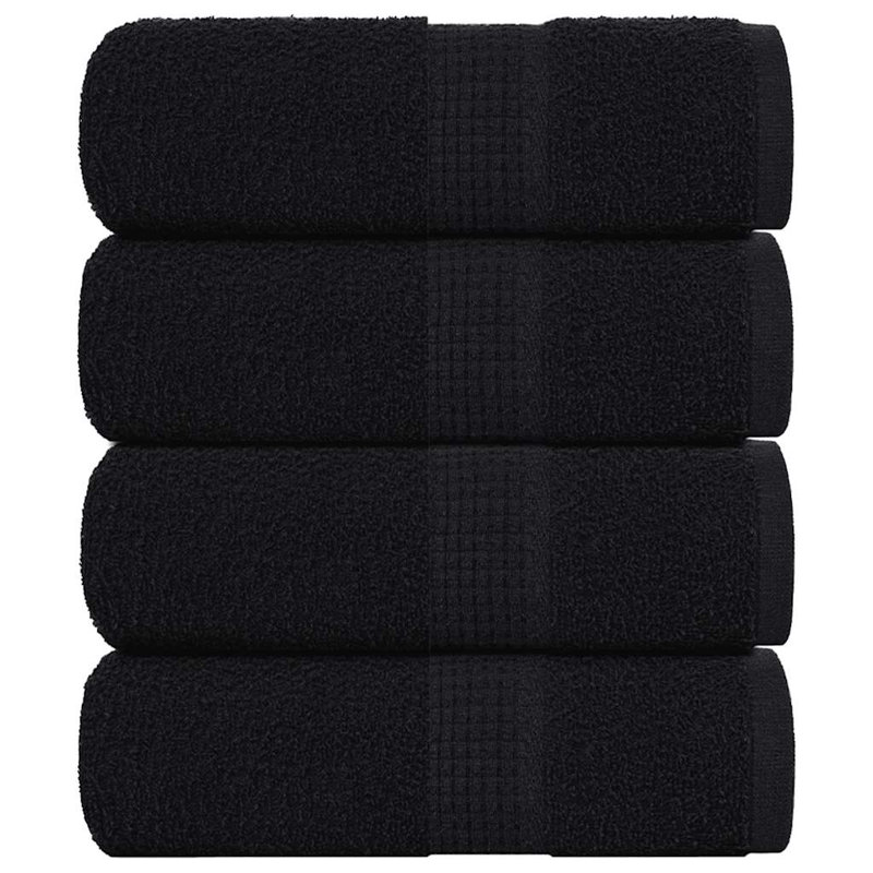 Sawiki 100% Cotton Bath Towels, Black, Hand Towel - 4 Pack