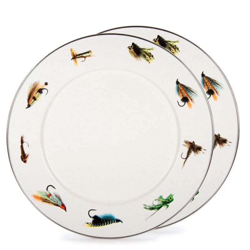 Set of 2 Fishing Fly Platter