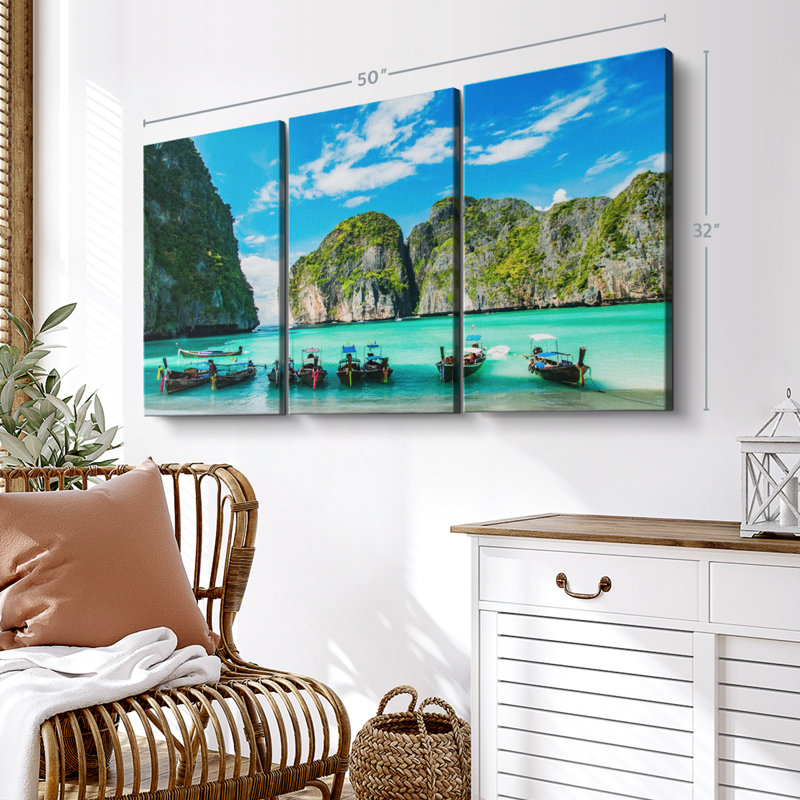 Impression sur toile Maya Bay Ko Phi Phi, H 50 po x l 32 po