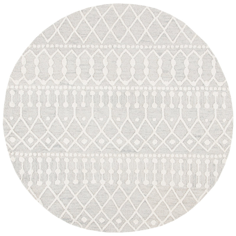 Leyla Hand Tufted Wool Southwestern Rug, Round 6'