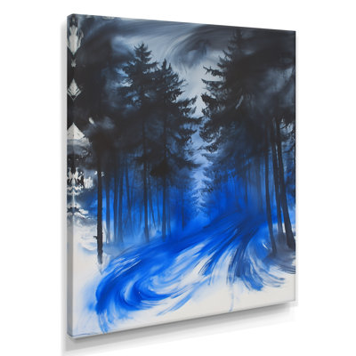 Art mural forêt de pins, toile bois brumeux, forêt de pins de Hurlevent