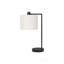 Lighting, H 19 po, lampe de table, port USB inclus, métal noir, abat-jour ivoire / crème, moderne