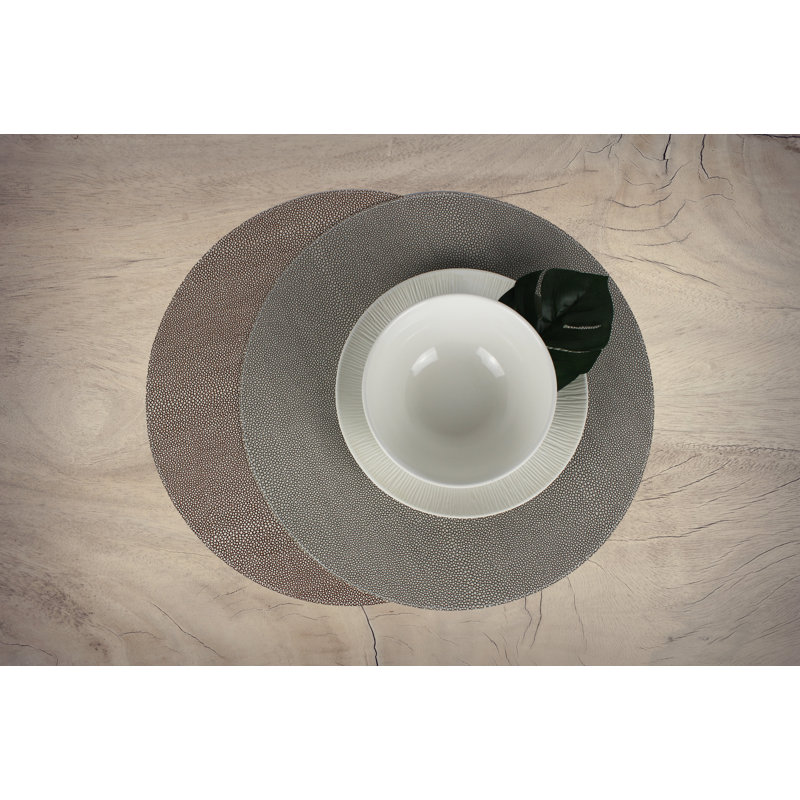 Edenbourgh Animal Print Round Placemat, Grey/Brown