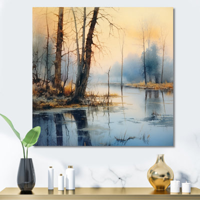 " Summer Lake Landscape Illustration IV "