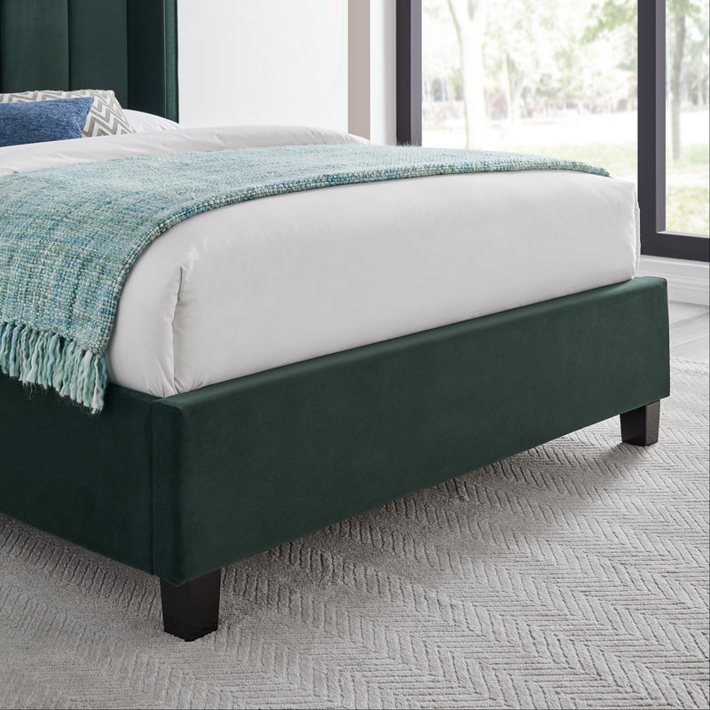 Aley Upholstered Bed, Kingsize (5'), Emerald Green