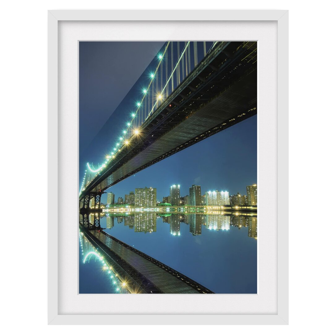 Gerahmter Fotodruck Abstract Manhattan Bridge