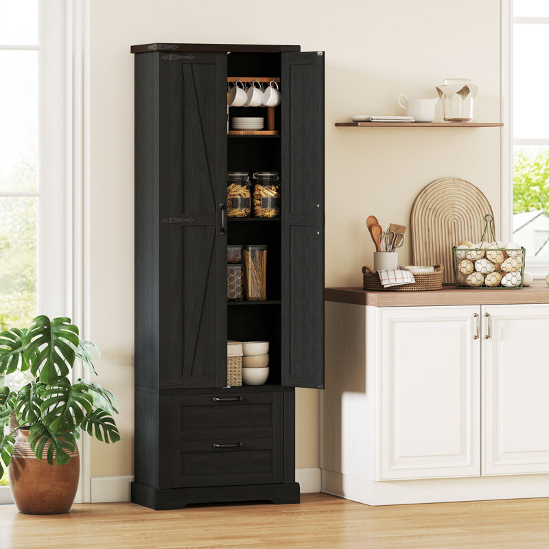 Armoire de rangement 71 po, noir, Noir