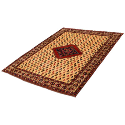 Finest Kargahi Cream Rug 6'11" x 9'0"