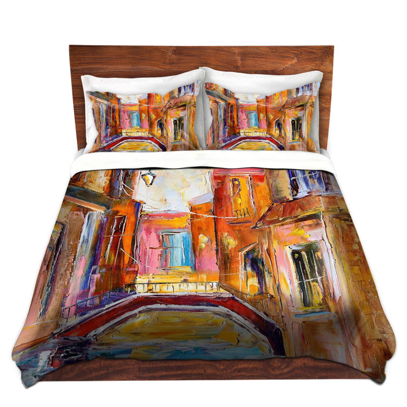 Ensemble de housse de couette venice magic i, 1 housse de couette grand + 2 taies standards