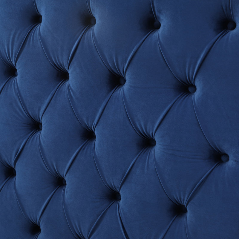 Velours Lotman rembourré avec cadre argenté, Grand, Bleu