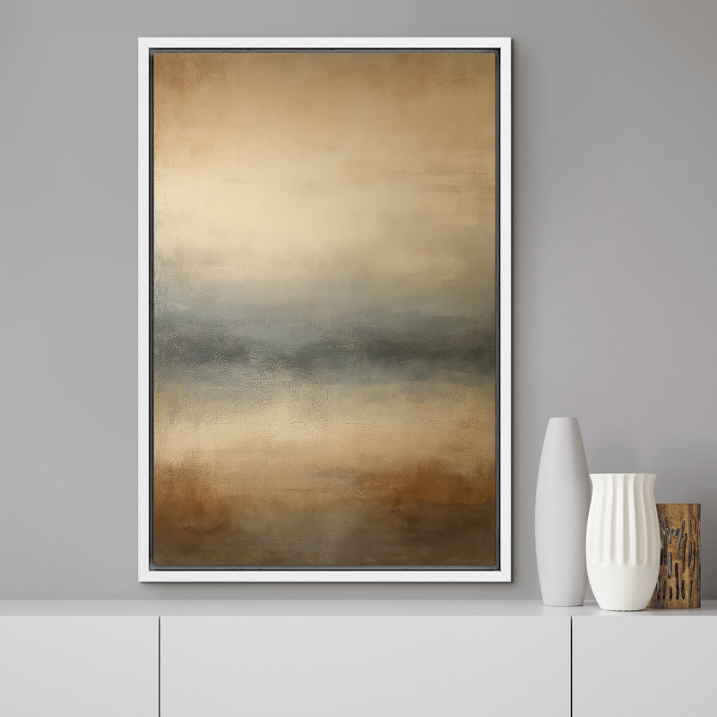 «Gold and Gray Abstract Gradient Art», reproduction d'art sur toile encadrée, H 24 po x l 16 po x P 1,5 po