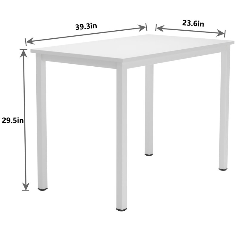 Bureau Adero, H 29,5 po x l 39,3 po x P 23,6 po, Blanc / blanc